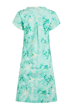 Weird Fish Dresses|Suffolks Organic Cotton Printed Jersey Dress Aqua