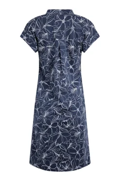 Weird Fish Dresses|Suffolks Organic Cotton Printed Jersey Dress Dark Navy