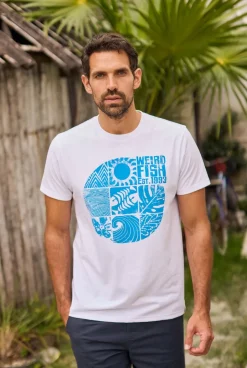 Weird Fish T-Shirts|Summer Sector Front Print Eco Graphic T-Shirt White
