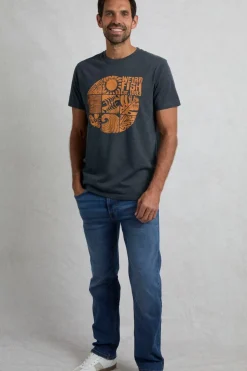 Weird Fish T-Shirts|Summer Sector Front Print Eco Graphic T-Shirt Navy