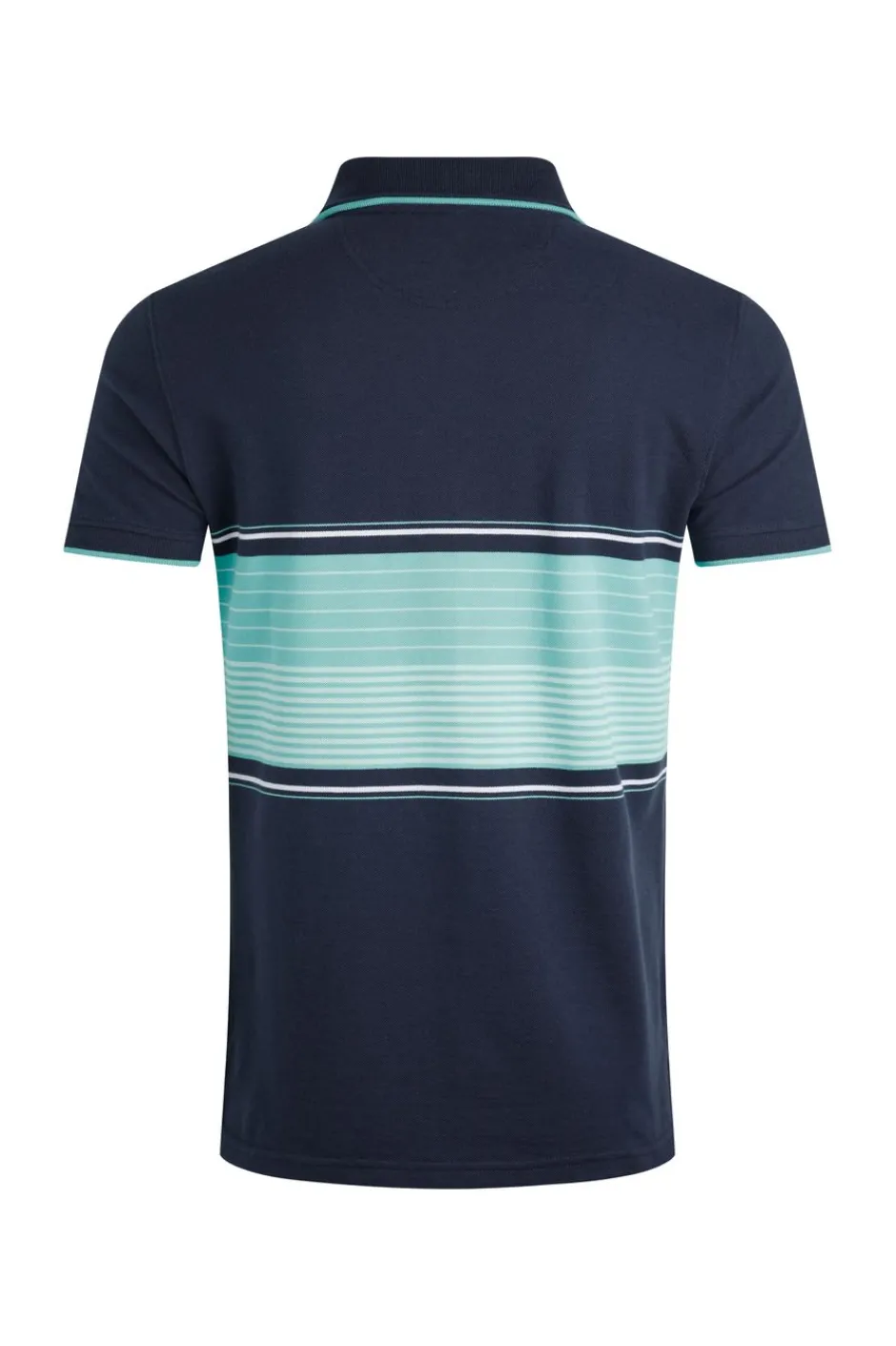 Weird Fish Polo & Rugby Shirts|Sunbury Organic Cotton Striped Pique Polo Shirt Aqua Marine