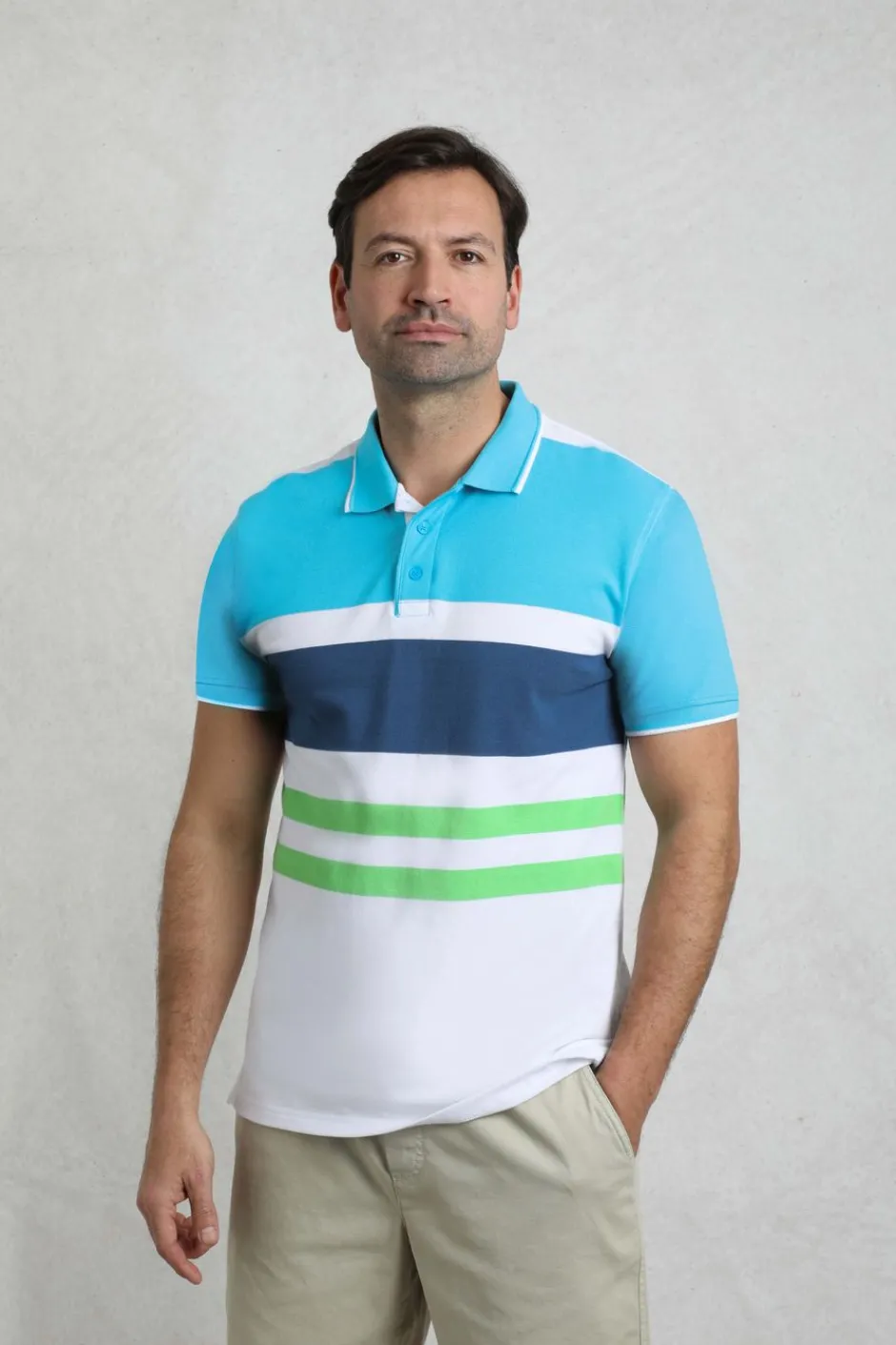 Weird Fish Polo & Rugby Shirts|Sunbury Organic Cotton Striped Pique Polo Shirt Oceano
