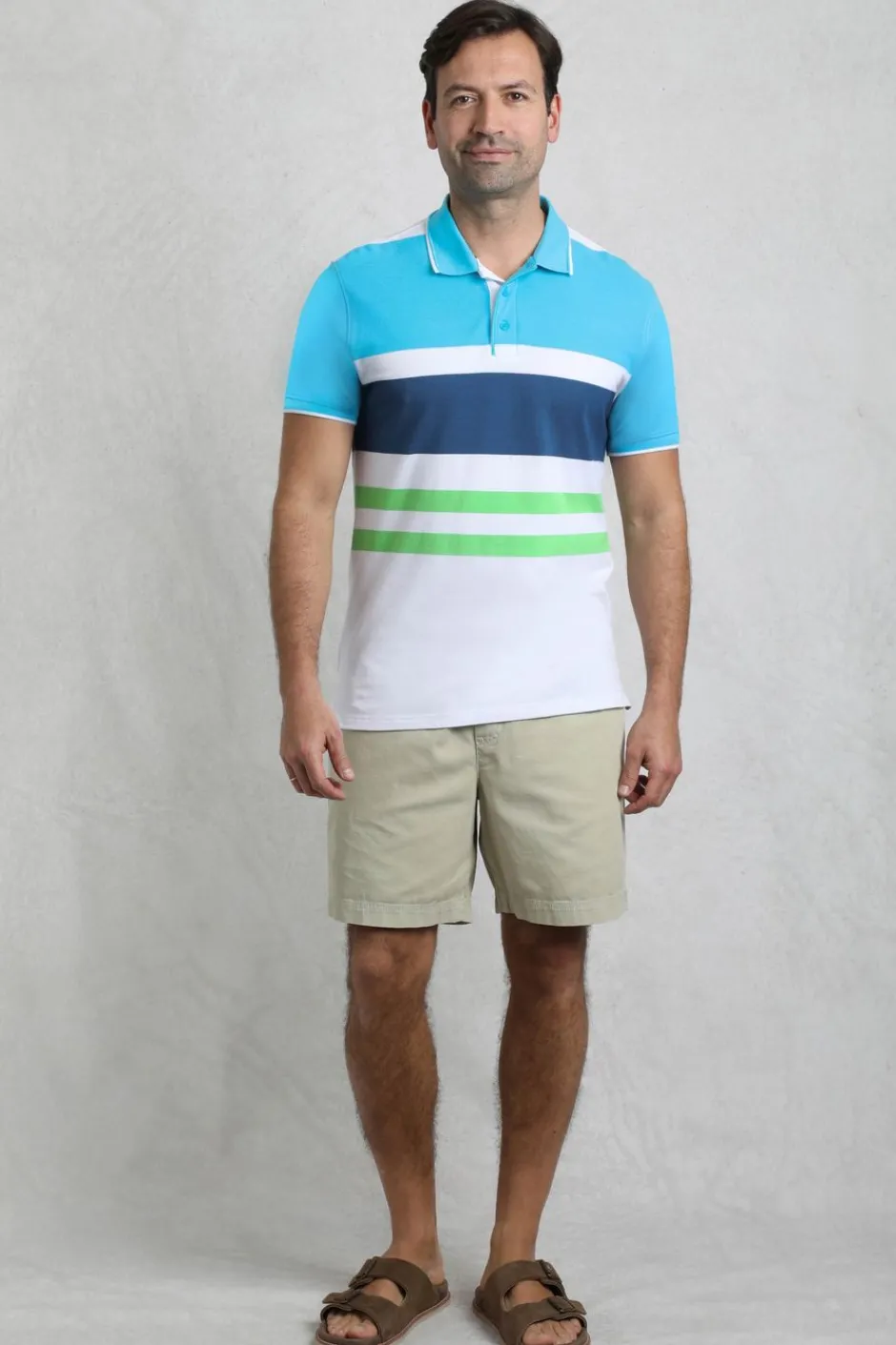 Weird Fish Polo & Rugby Shirts|Sunbury Organic Cotton Striped Pique Polo Shirt Oceano