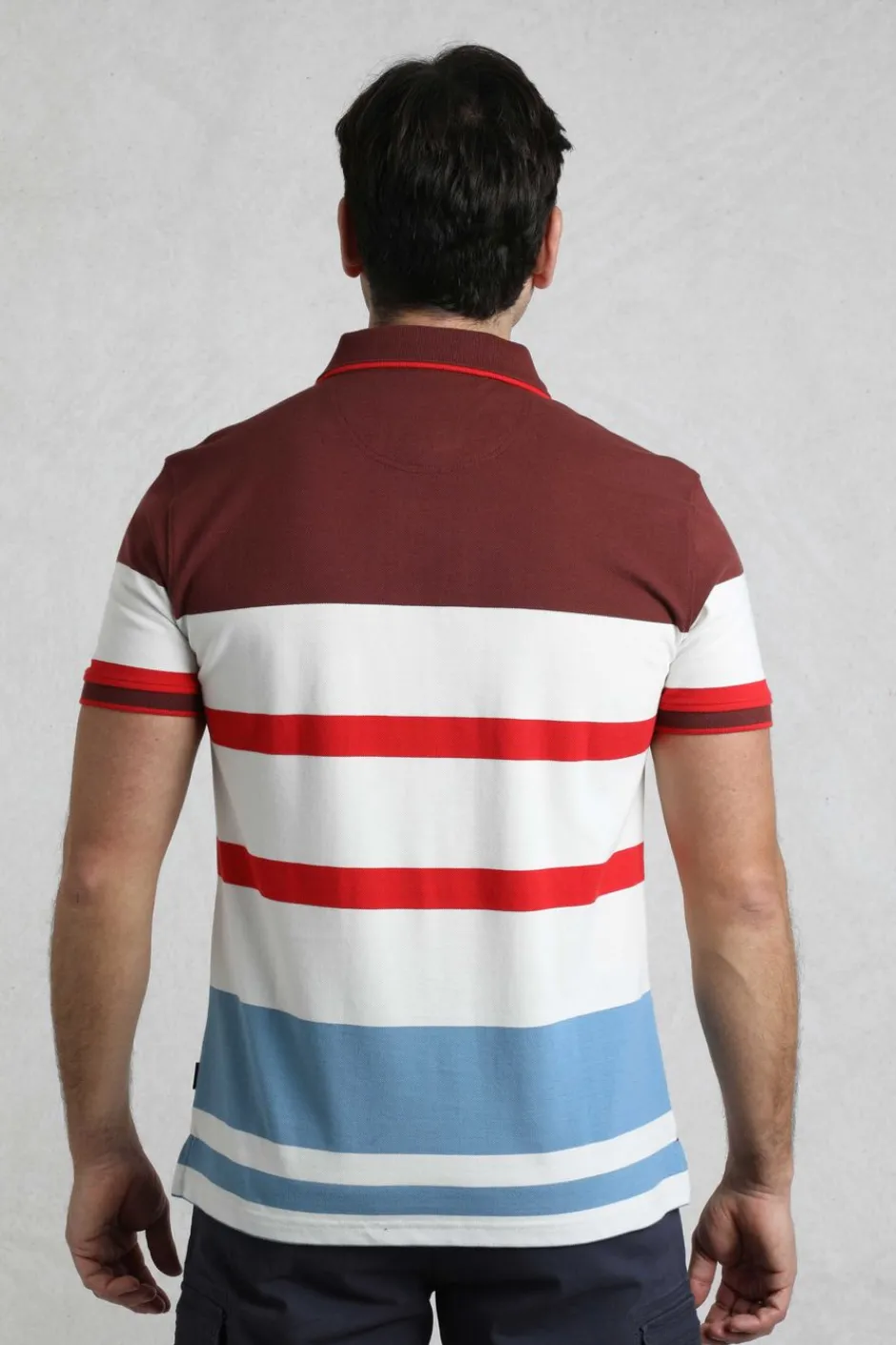 Weird Fish Polo & Rugby Shirts|Sunbury Organic Cotton Striped Pique Polo Shirt Pinot Red