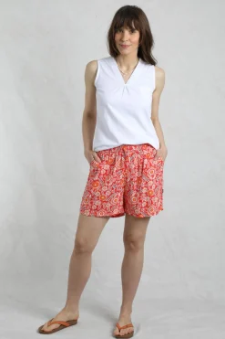 Weird Fish Shorts|Sundance Eco Viscose Printed Shorts Tango Red