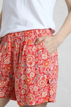 Weird Fish Shorts|Sundance Eco Viscose Printed Shorts Tango Red