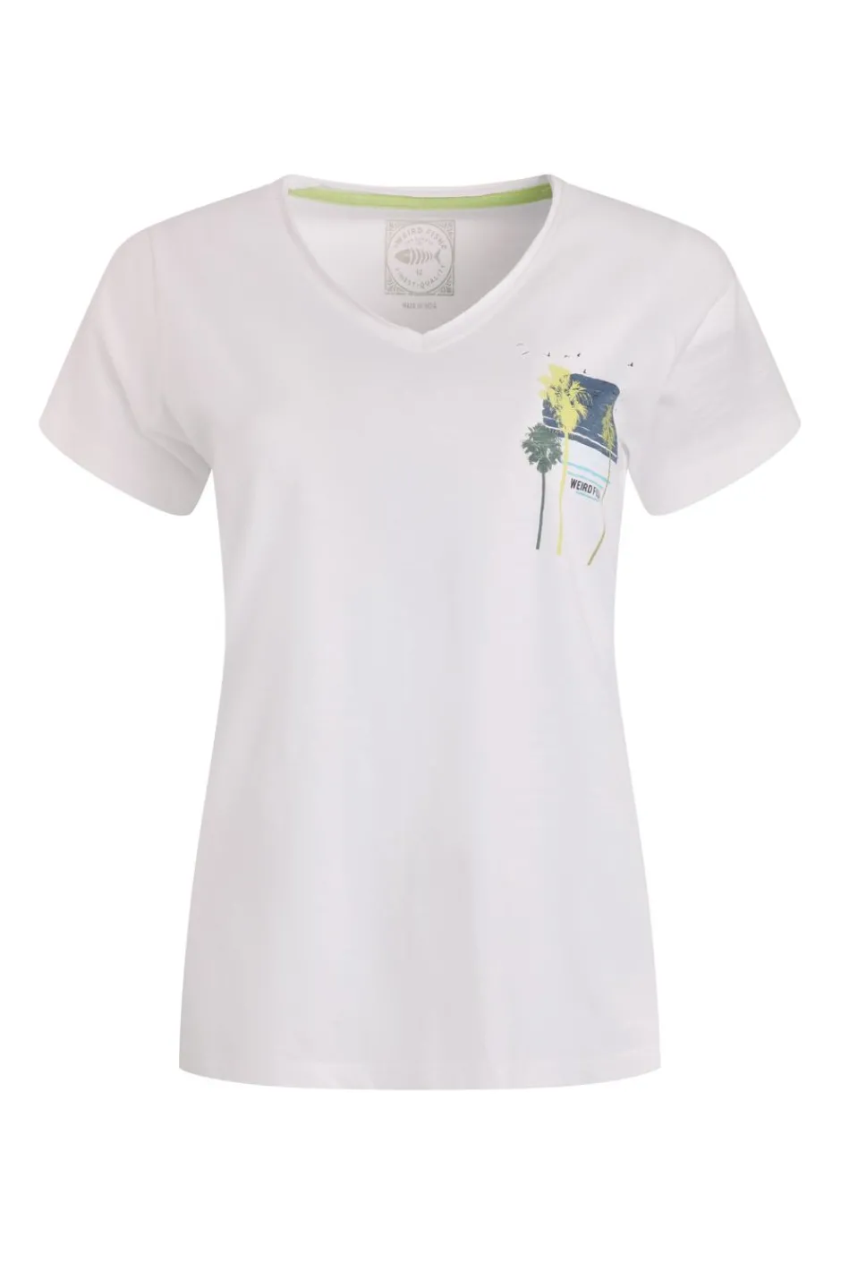 Weird Fish Tunics|Tops & T-Shirts|Sunset Palm Organic Cotton Graphic T-Shirt White