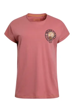 Weird Fish Tunics|Tops & T-Shirts|Sunset Summit Back Print Organic Cotton Graphic T-Shirt Rosewood