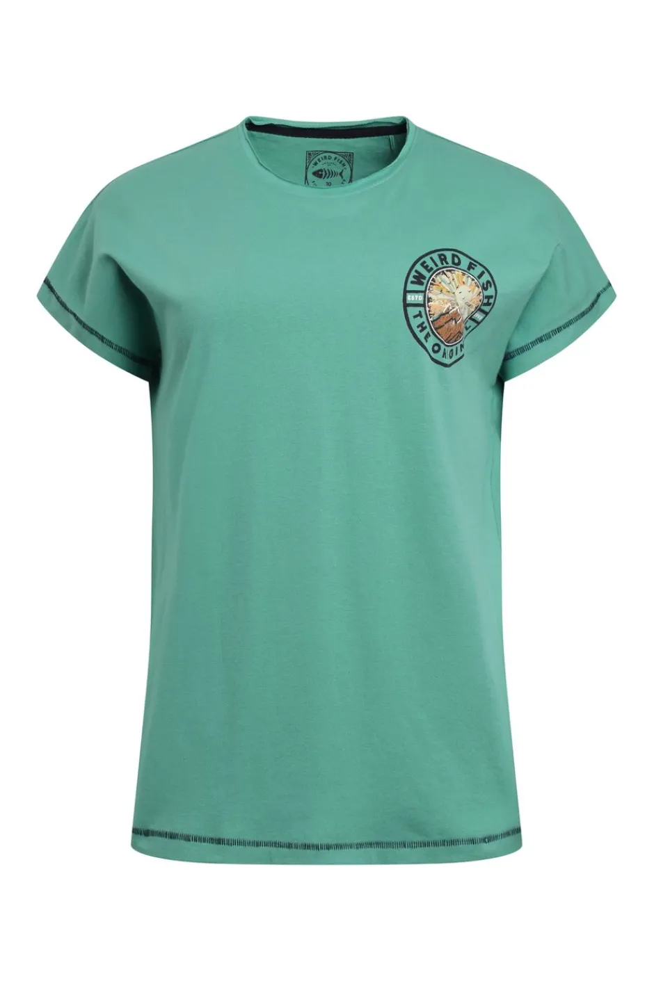 Weird Fish Tunics|Tops & T-Shirts|Sunset Summit Back Print Organic Cotton Graphic T-Shirt Dark Jade