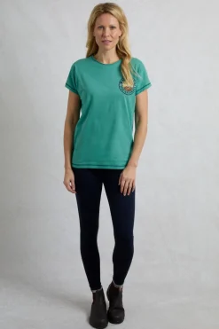 Weird Fish Tunics|Tops & T-Shirts|Sunset Summit Back Print Organic Cotton Graphic T-Shirt Dark Jade