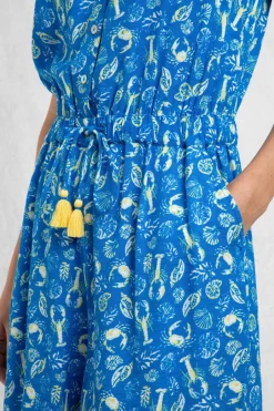 Weird Fish Dresses|Leggings|Taka LivaEco™ Printed Viscose Playsuit Adriatic Blue