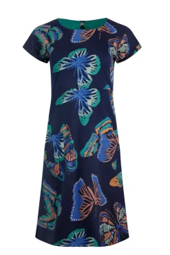 Weird Fish Dresses|Tallahassee Organic Jersey Dress Dark Blue