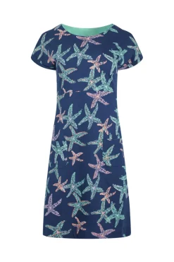 Weird Fish Dresses|Tallahassee Organic Jersey Dress Blue