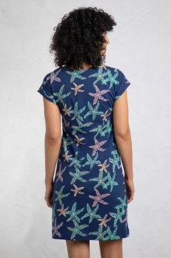 Weird Fish Dresses|Tallahassee Organic Jersey Dress Blue
