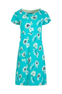 Weird Fish Dresses|Tallahassee Organic Jersey Dress Blue Shine