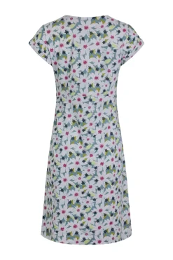 Weird Fish Dresses|Tallahassee Organic Jersey Dress Washed Blue