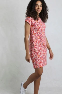 Weird Fish Dresses|Tallahassee Organic Jersey Dress Tango Red