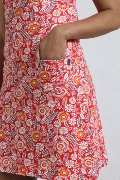 Weird Fish Dresses|Tallahassee Organic Jersey Dress Tango Red
