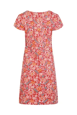 Weird Fish Dresses|Tallahassee Organic Jersey Dress Tango Red