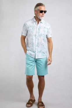 Weird Fish Shirts|Linen|Tarim Linen Rich Hawaiian Shirt Blue