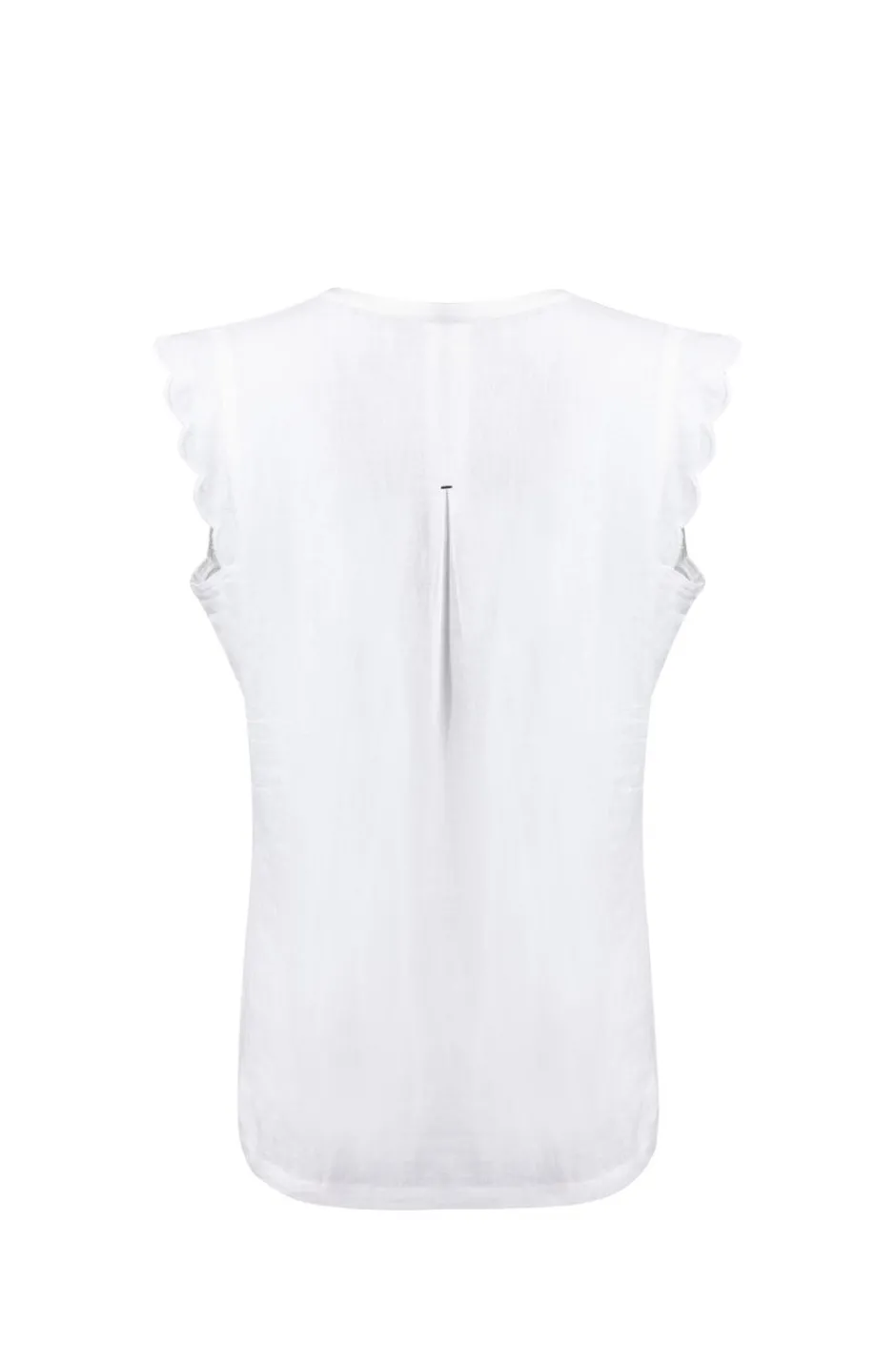 Weird Fish Tunics|Tops & T-Shirts|Tassie Scalloped Edge Linen Rich Vest White