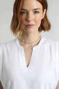 Weird Fish Tunics|Tops & T-Shirts|Tassie Scalloped Edge Linen Rich Vest White