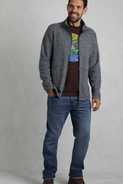 Weird Fish Fleece|Thames Eco Full Zip Snow Marl Fleece Navy