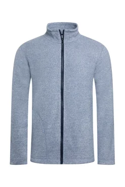 Weird Fish Fleece|Thames Eco Full Zip Snow Marl Fleece Mid Blue