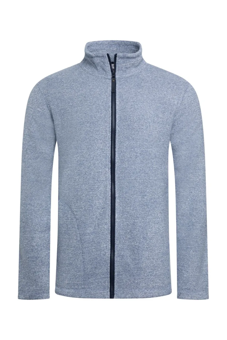 Weird Fish Fleece|Thames Eco Full Zip Snow Marl Fleece Mid Blue