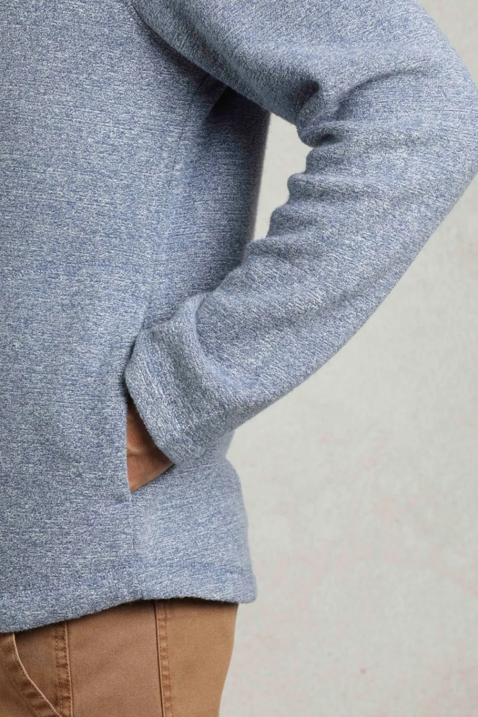 Weird Fish Fleece|Thames Eco Full Zip Snow Marl Fleece Mid Blue