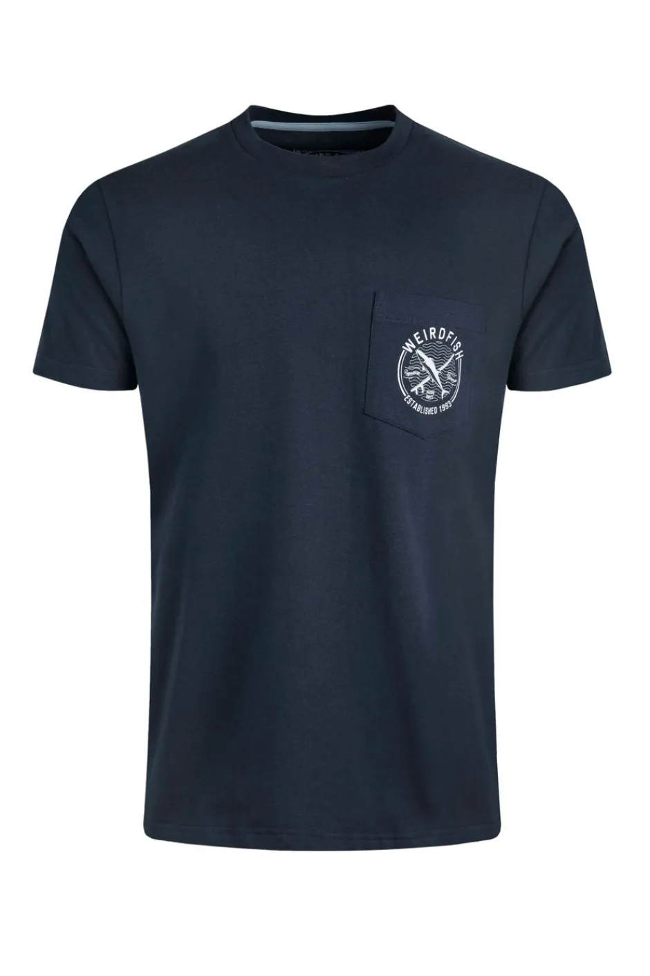 Weird Fish T-Shirts|Tidal Organic Cotton Branded Pocket T-Shirt Navy