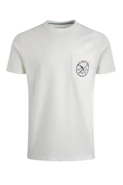 Weird Fish T-Shirts|Tidal Organic Cotton Branded Pocket T-Shirt Dusty White
