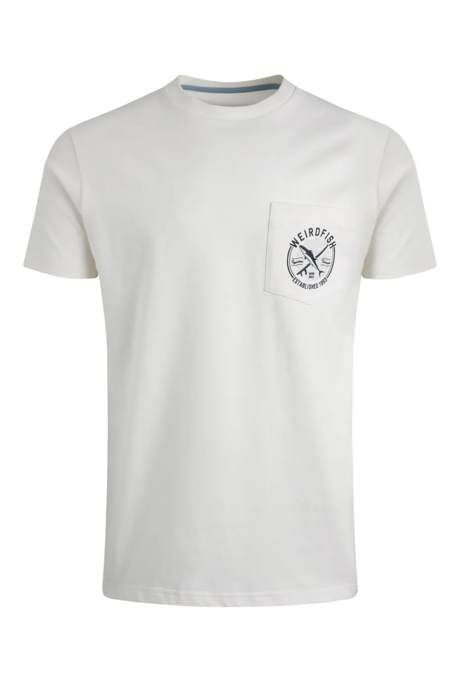 Weird Fish T-Shirts|Tidal Organic Cotton Branded Pocket T-Shirt Dusty White