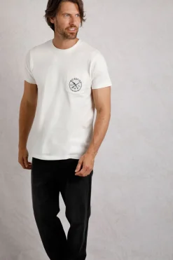 Weird Fish T-Shirts|Tidal Organic Cotton Branded Pocket T-Shirt Dusty White