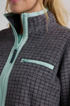 Weird Fish Fleece|Tilly Eco Full Zip Grid Fleece Navy