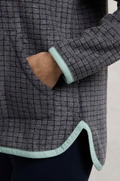 Weird Fish Fleece|Tilly Eco Full Zip Grid Fleece Navy