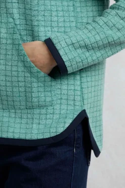 Weird Fish Fleece|Tilly Eco Full Zip Grid Fleece Viridis