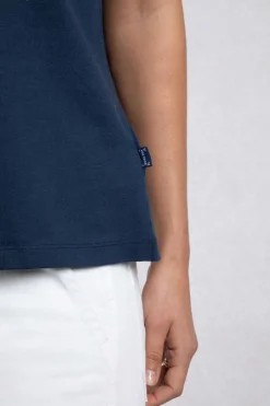 Weird Fish Tunics|Tops & T-Shirts|Tirtha Organic Cotton Embroidered Jersey Vest Navy