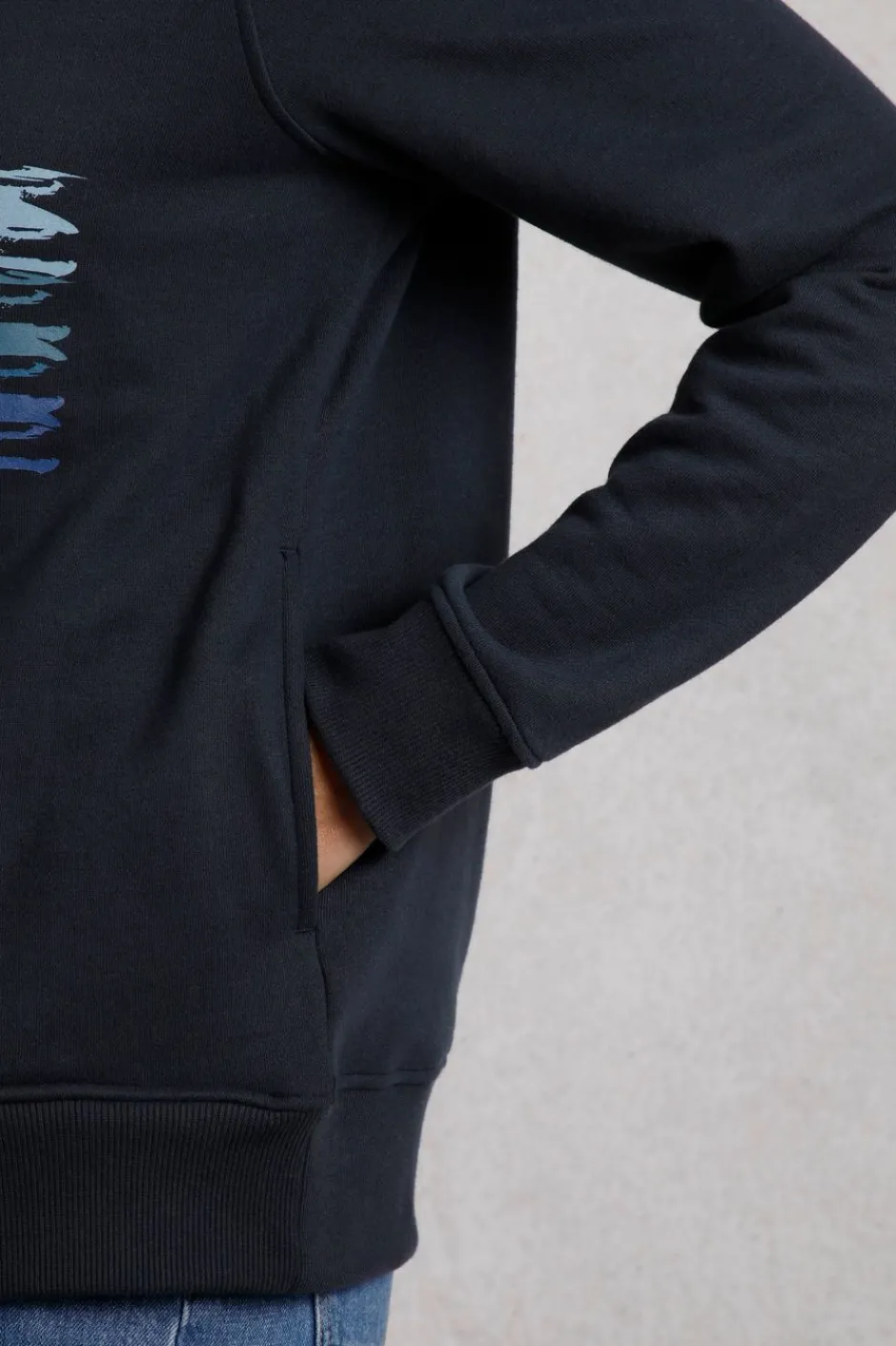 Weird Fish Sweatshirts & Hoodies|Topaz Eco Horse Front Print Popover Hoodie Navy