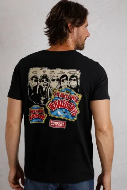 Weird Fish T-Shirts|Travelling Whaleburys Back Print Artist T-Shirt Black