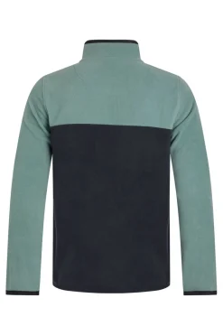 Weird Fish Fleece|Tristan 1/4 Zip Colour Block Microfleece Mineral Blue