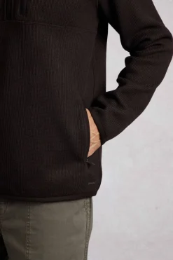 Weird Fish Fleece|Turlock 1/4 Zip Bonded Fleece Chocolate