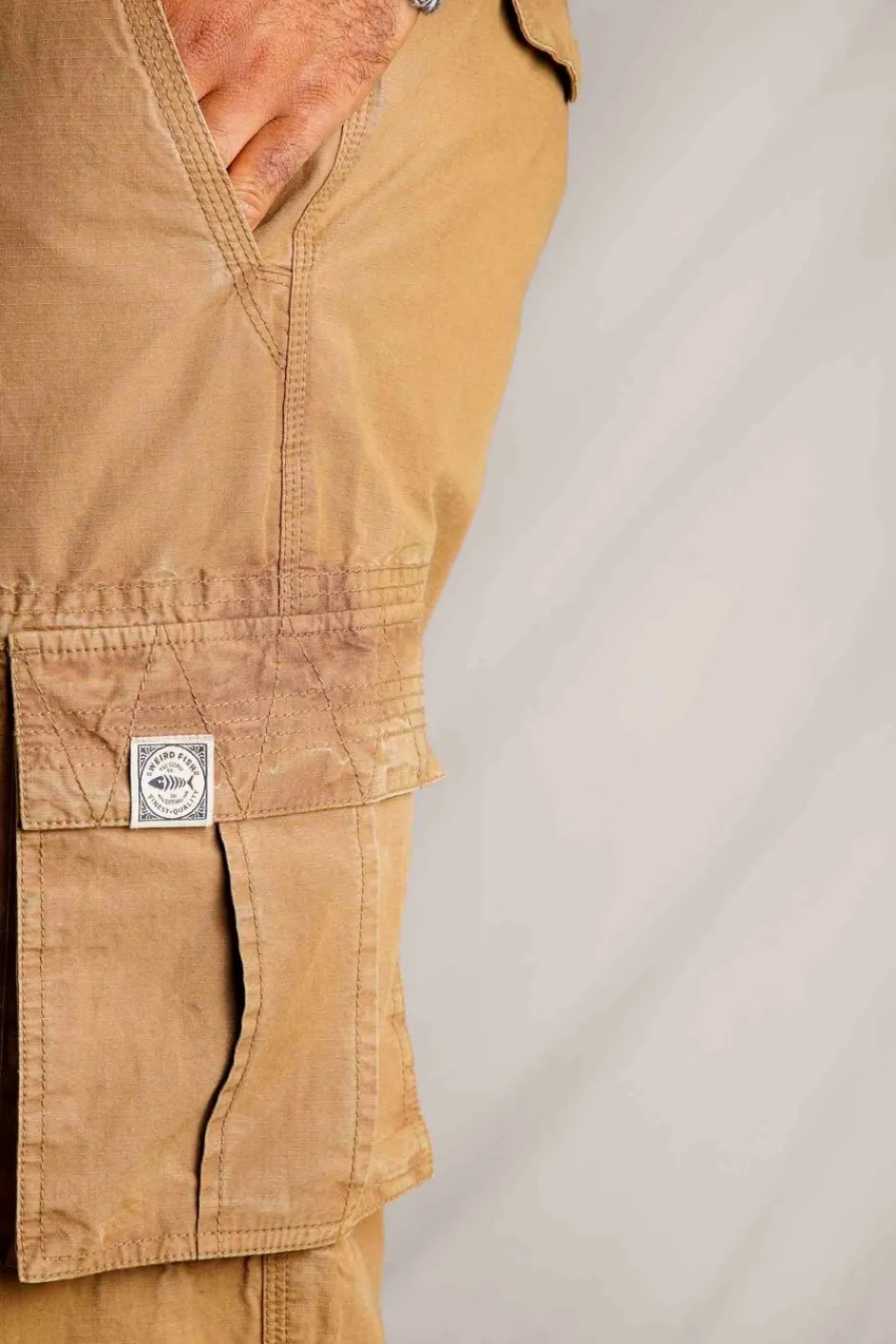 Weird Fish Trousers & Jeans|Turner Cargo Trousers Antique Tan