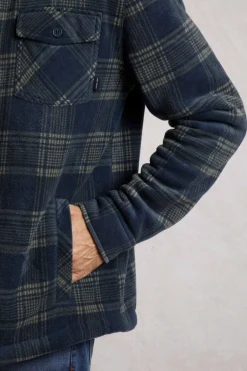 Weird Fish Shirts|Coats, Jackets And Gilets|Tyburn Check Fleece Shacket Navy