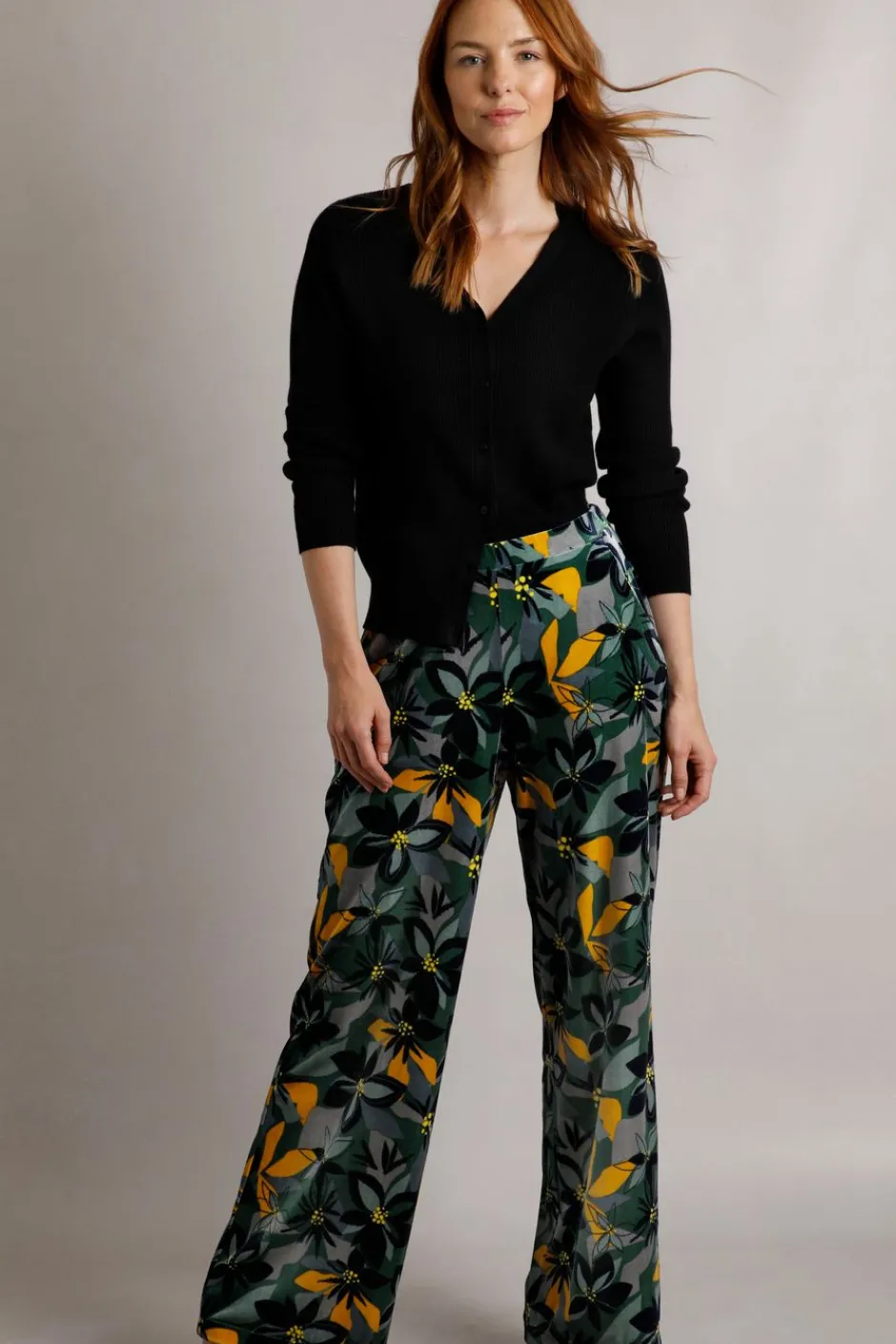 Weird Fish Leggings|Jumpsuits & Playsuits|Vadoma Eco Printed Velvet Wide Leg Trousers Ivy