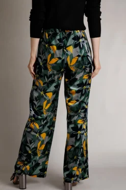 Weird Fish Leggings|Jumpsuits & Playsuits|Vadoma Eco Printed Velvet Wide Leg Trousers Ivy