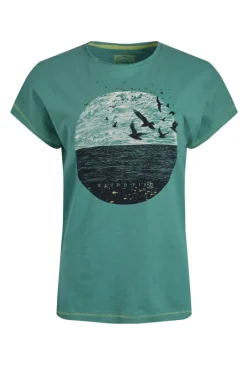 Weird Fish Tunics|Tops & T-Shirts|Volant Organic Cotton Front Print T-Shirt Viridis