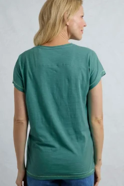 Weird Fish Tunics|Tops & T-Shirts|Volant Organic Cotton Front Print T-Shirt Viridis