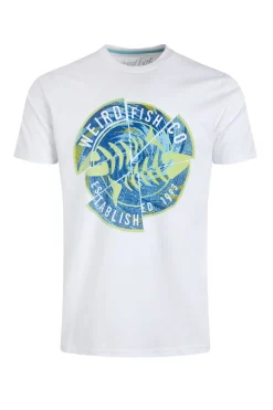 Weird Fish T-Shirts|Vortex Front Print Graphic T-Shirt White