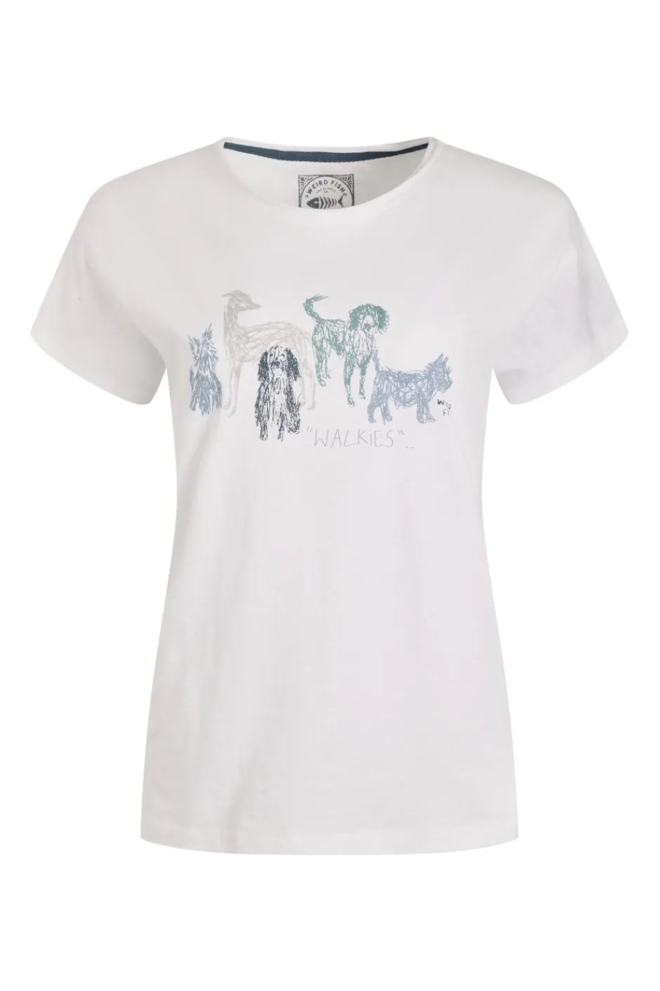 Weird Fish Tunics|Tops & T-Shirts|Walkies Organic Cotton Slub T-Shirt White